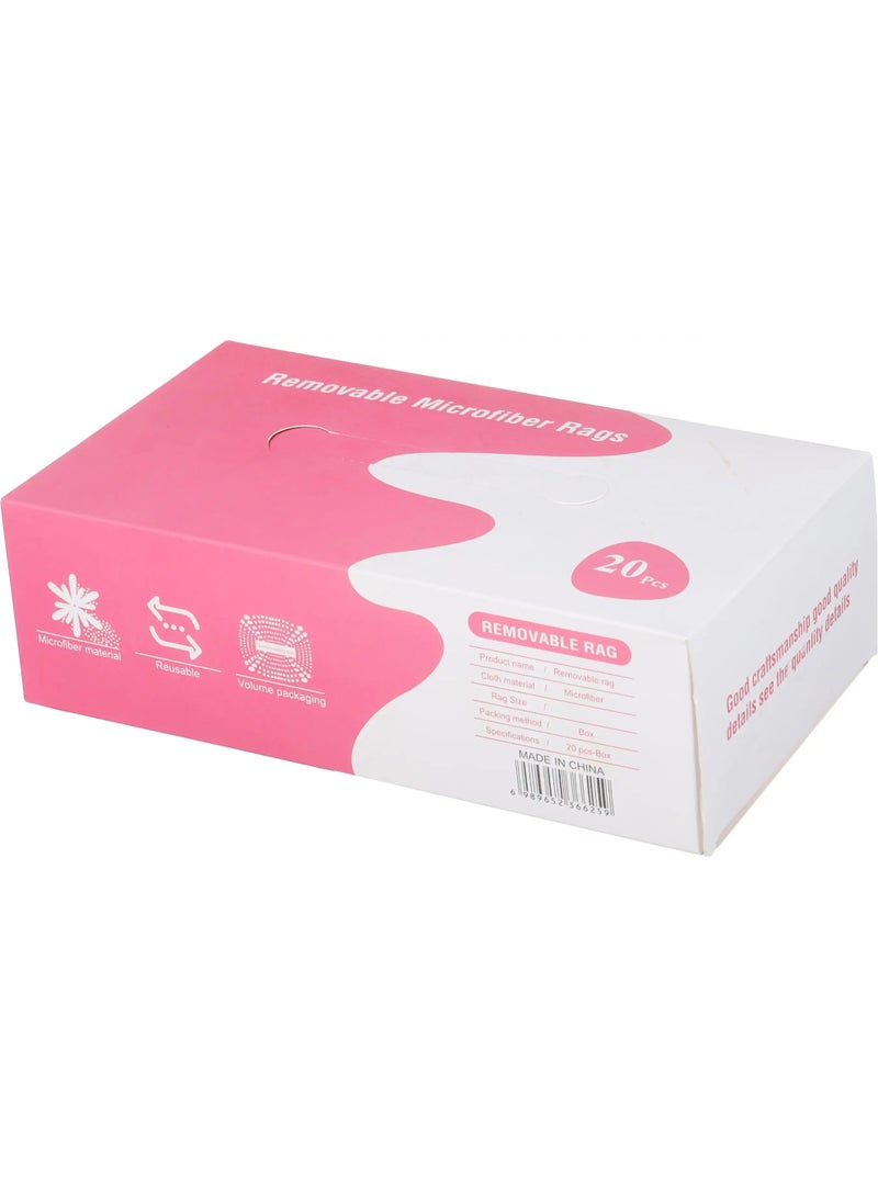 مناشف مايكروفايبر قابلة لإعادة الاستخدام لتنظيف المنزل والسيارة - وردي 20 متعدد الأغراض